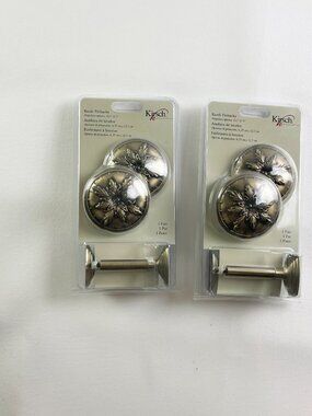 Kirsch Knob Tiebacks Antique Brass 2 Pairs K37